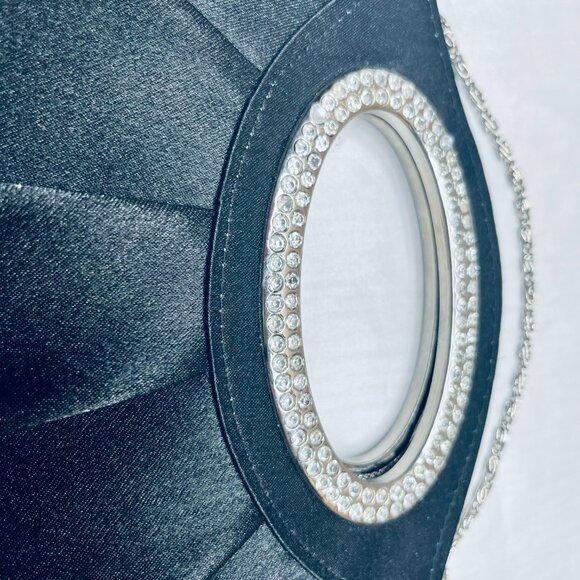 Timeless Elegance: Vintage Black Satin Handbag - Picture 3 of 10